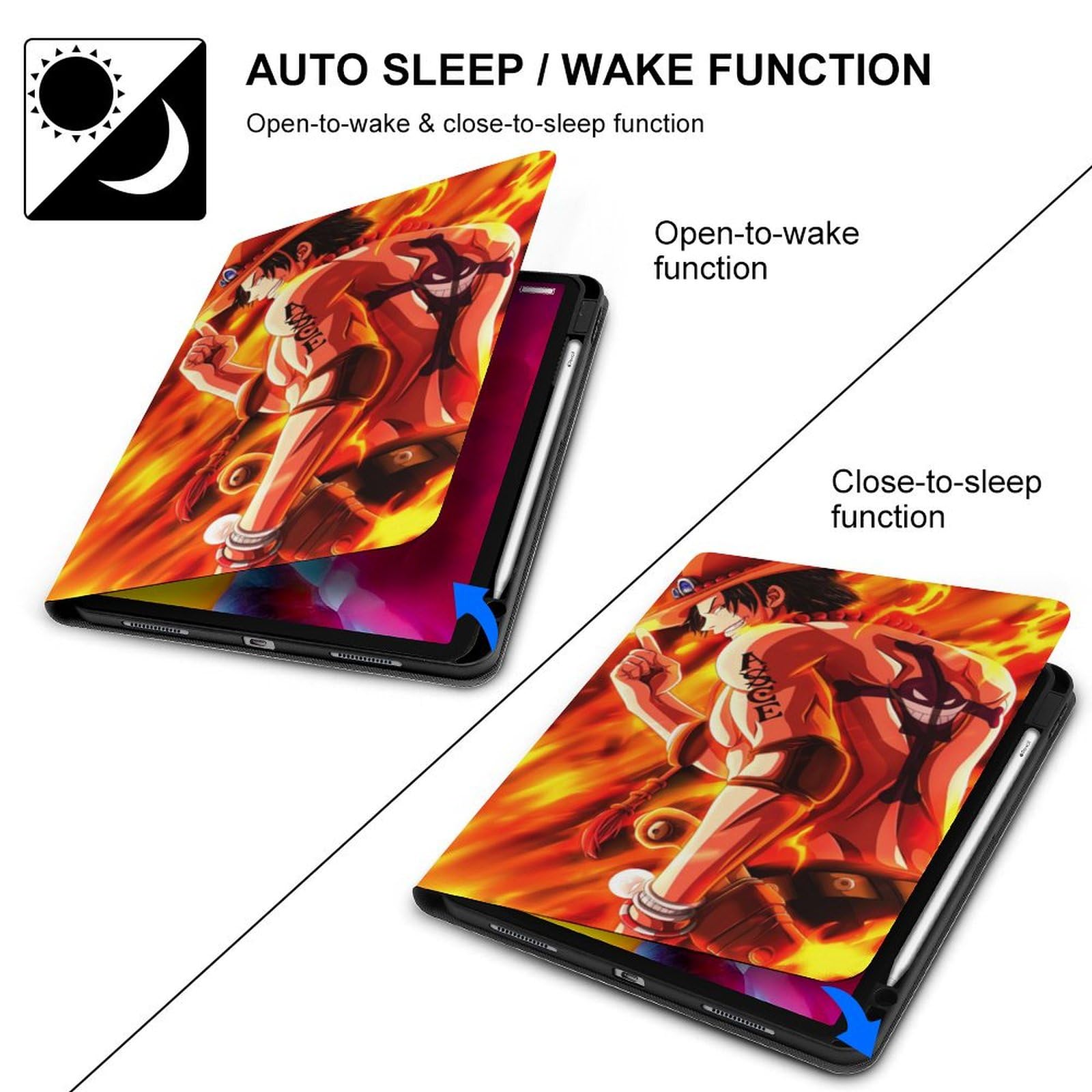 Amazon.co.jp: iPad Pro 11 ケース ワンピース エース 火拳 ONE PIECE